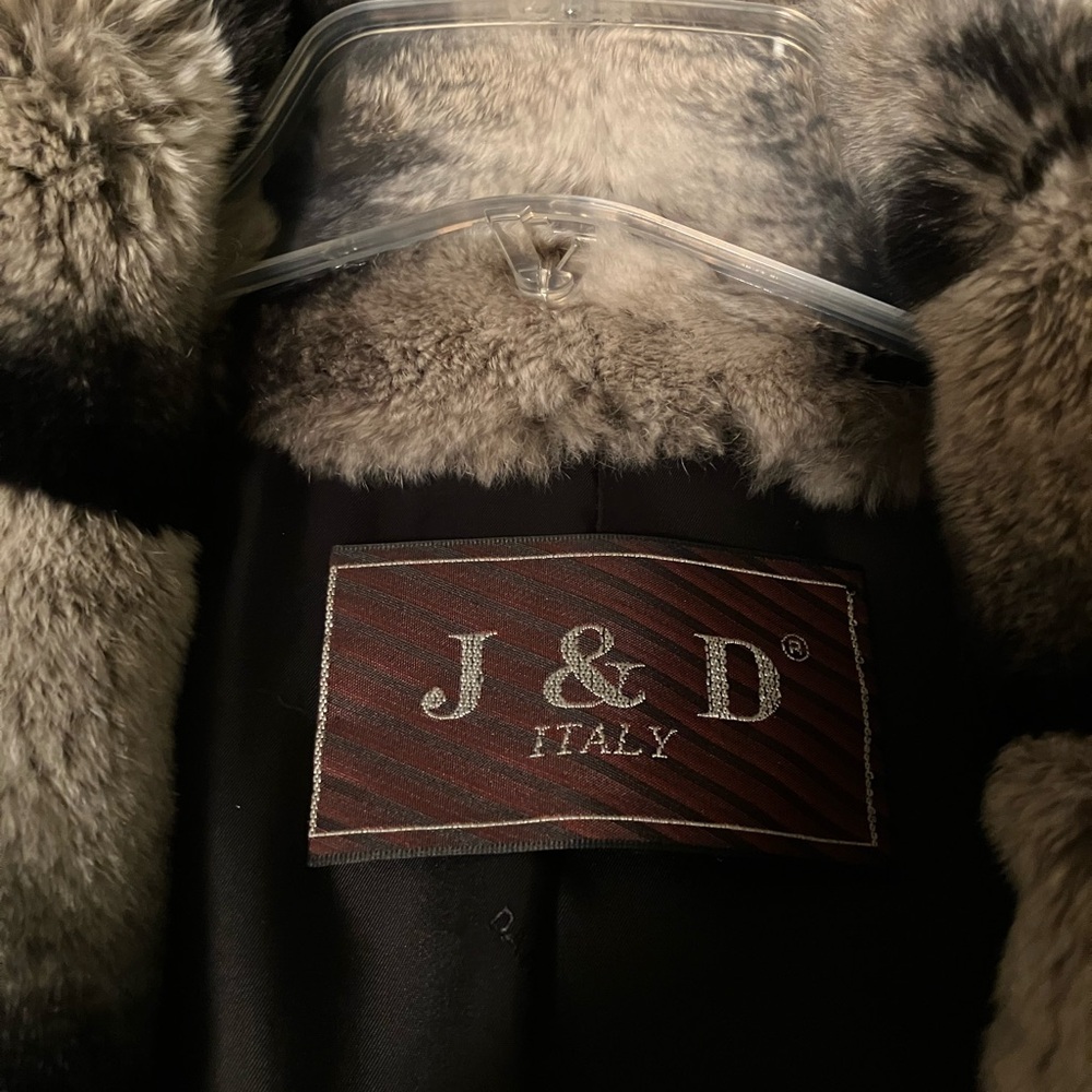 Italian Chinchilla Genuine Rex Rabbit Fur Coat With Turn-down Collar Coat Jacket - Picture 5 of 7